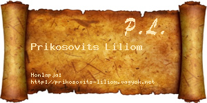 Prikosovits Liliom névjegykártya